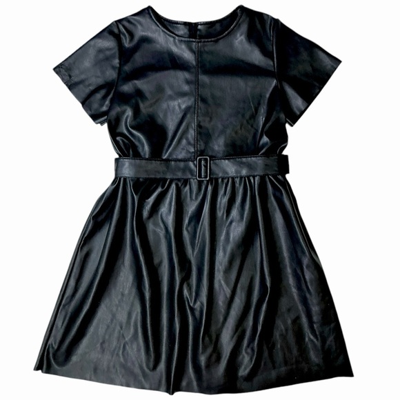 Faux Leather Girls Dress Special Occasion Black Size 14/16 X Large - Picture 5 of 16
